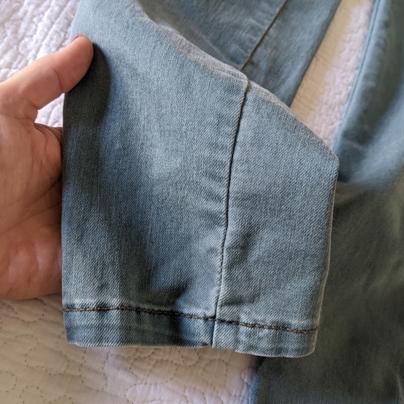 𝅺RARE Free People Light Aqua Skinny Jeans 27 - Picture 3 of 10